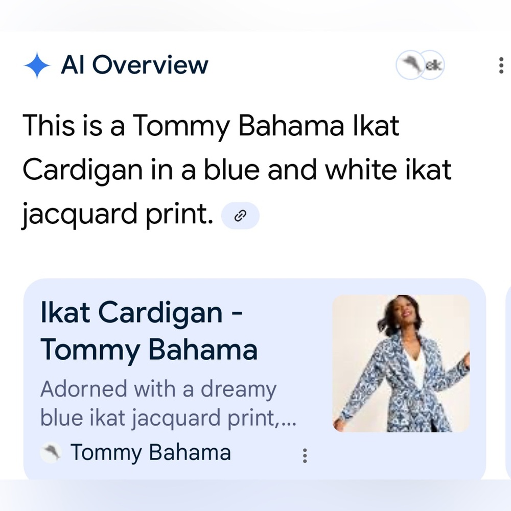TOMMY BAHAMA- Ikat open front cardigan - Picture 12 of 12
